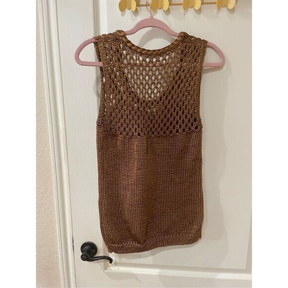 Banana Republic Heritage Bronze Knitted Blouse Size small - Picture 3 of 4